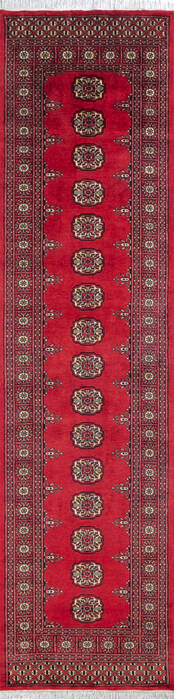Bokhara Red Runner Hand Knotted 27 X 103 Area Rug 700-147282 Image 0