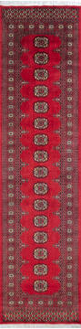 Bokhara Red Runner Hand Knotted 2'7" X 10'3"  Area Rug 700-147282