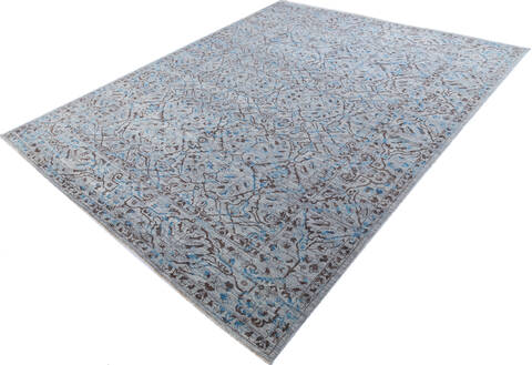 Chobi Grey Hand Knotted 94 X 1111 Area Rug 700-147283 Image 2