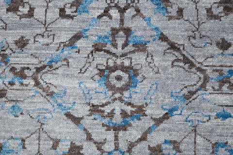 Chobi Grey Hand Knotted 94 X 1111 Area Rug 700-147283 Image 4