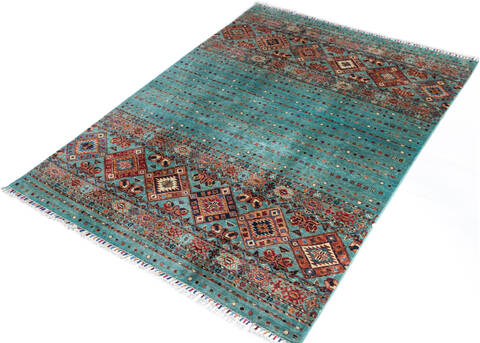 Chobi Green Hand Knotted 50 X 610 Area Rug 700-147289 Image 2