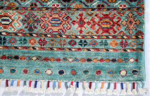 Chobi Green Hand Knotted 50 X 610 Area Rug 700-147289 Image 3