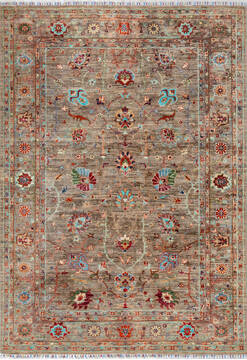 Afghan Chobi Brown Rectangle 5x8 ft Wool Carpet 147292
