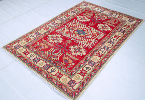 Kazak Red Hand Knotted 39 X 58 Area Rug 700-147293 Image 2