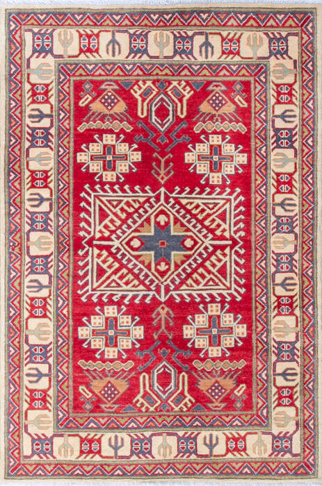 Kazak Red Hand Knotted 39 X 58 Area Rug 700-147293 Image 0