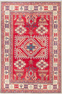 Kazak Red Hand Knotted 3'11" X 5'10"  Area Rug 700-147294