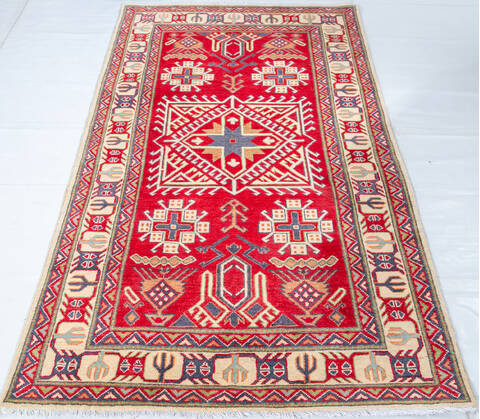 Kazak Red Hand Knotted 38 X 70 Area Rug 700-147295 Image 1