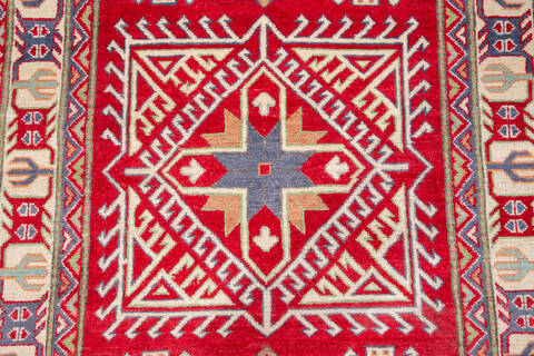Kazak Red Hand Knotted 38 X 70 Area Rug 700-147295 Image 3