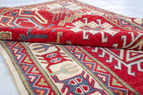 Kazak Red Hand Knotted 38 X 70 Area Rug 700-147295 Image 4
