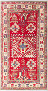 Kazak Red Hand Knotted 3'8" X 7'0"  Area Rug 700-147295