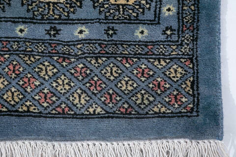 Bokhara Blue Hand Knotted 58 X 710 Area Rug 700-147296 Image 3
