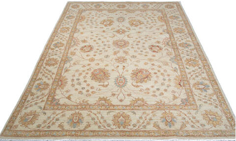 Chobi Beige Hand Knotted 57 X 710 Area Rug 700-147299 Image 1