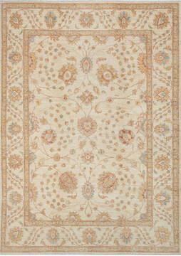 Afghan Chobi Beige Rectangle 5x8 ft Wool Carpet 147299