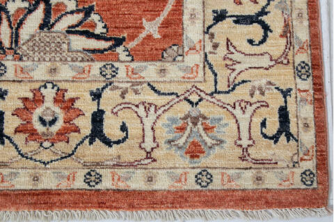 Chobi Orange Hand Knotted 51 X 71 Area Rug 700-147300 Image 4