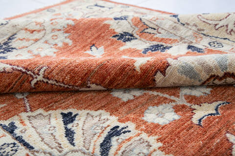 Chobi Orange Hand Knotted 51 X 71 Area Rug 700-147300 Image 5