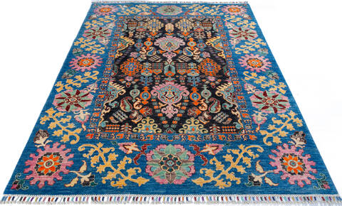 Chobi Black Hand Knotted 57 X 76 Area Rug 700-147301 Image 1