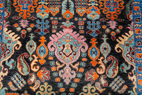Chobi Black Hand Knotted 57 X 76 Area Rug 700-147301 Image 3