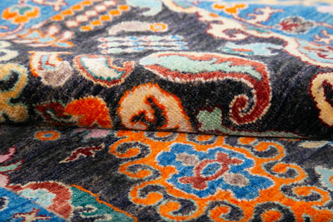 Chobi Black Hand Knotted 57 X 76 Area Rug 700-147301 Image 6