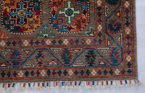 Chobi Brown Runner Hand Knotted 27 X 112 Area Rug 700-147302 Image 4