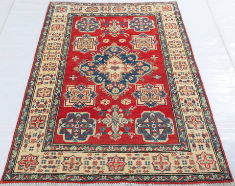 Kazak Red Hand Knotted 36 X 51 Area Rug 700-147307 Image 1