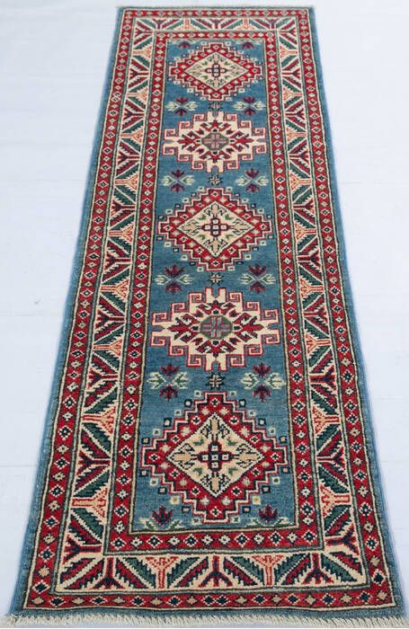 Kazak Blue Runner Hand Knotted 19 X 60 Area Rug 700-147309 Image 1