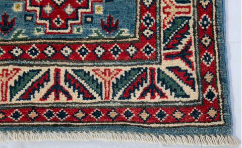 Kazak Blue Runner Hand Knotted 19 X 60 Area Rug 700-147309 Image 3