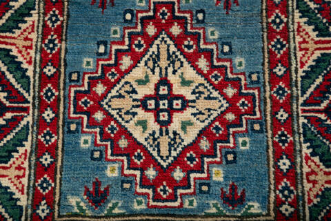 Kazak Blue Runner Hand Knotted 19 X 60 Area Rug 700-147309 Image 4