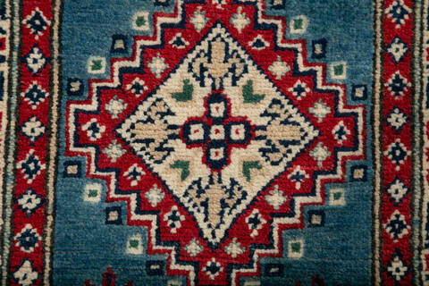 Kazak Blue Runner Hand Knotted 19 X 60 Area Rug 700-147309 Image 5