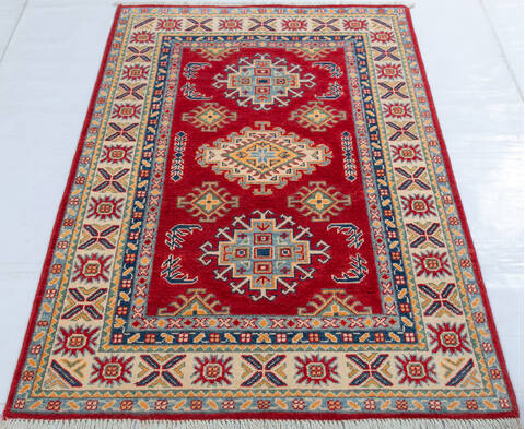 Kazak Red Hand Knotted 33 X 411 Area Rug 700-147311 Image 1