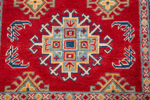 Kazak Red Hand Knotted 33 X 411 Area Rug 700-147311 Image 4