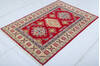 Kazak Red Hand Knotted 33 X 411  Area Rug 700-147311 Thumb 2