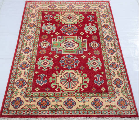 Kazak Red Hand Knotted 33 X 411 Area Rug 700-147313 Image 1
