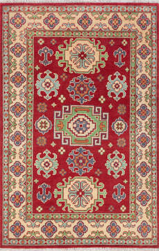 Kazak Red Hand Knotted 3'3" X 4'11"  Area Rug 700-147313