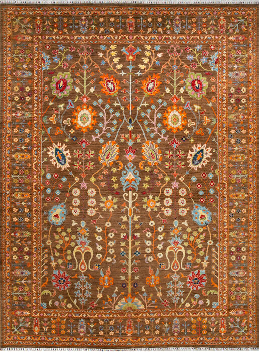 Chobi Brown Hand Knotted 810 X 119 Area Rug 700-147314 Image 0