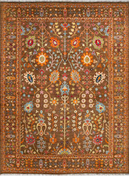 Chobi Brown Hand Knotted 8'10" X 11'9"  Area Rug 700-147314