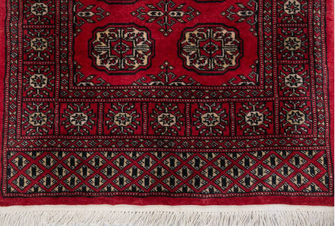 Bokhara Red Runner Hand Knotted 27 X 100 Area Rug 700-147318 Image 3