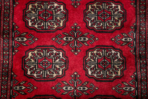 Bokhara Red Runner Hand Knotted 27 X 100 Area Rug 700-147318 Image 4