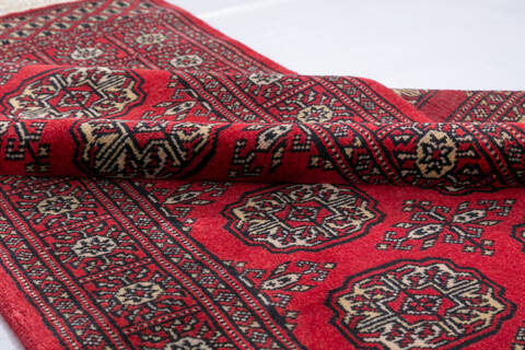 Bokhara Red Runner Hand Knotted 27 X 100 Area Rug 700-147318 Image 6