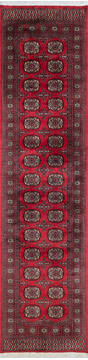 Pakistani Bokhara Red Runner 10 to 12 ft Wool Carpet 147318