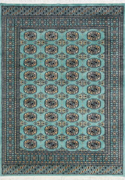 Bokhara Green Hand Knotted 4'9" X 6'4"  Area Rug 700-147319