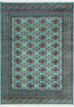 Pakistani Bokhara Green Rectangle 5x7 ft Wool Carpet 147319