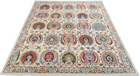 Chobi White Hand Knotted 710 X 99 Area Rug 700-147324 Image 1