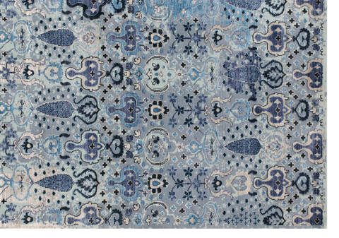 Modern Grey Hand Knotted 82 X 114 Area Rug 902-147327 Image 1