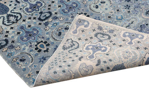 Modern Grey Hand Knotted 82 X 114 Area Rug 902-147327 Image 3