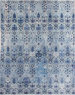 Modern Grey Hand Knotted 8'2" X 11'4"  Area Rug 902-147327