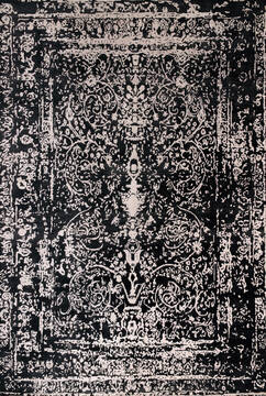 Indian Modern Grey Rectangle 8x11 ft Wool and Silk Carpet 147329