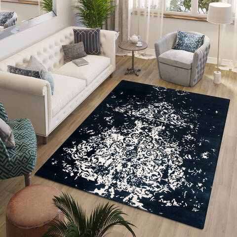 Modern Blue Hand Knotted 66 X 99 Area Rug 902-147333 Image 1