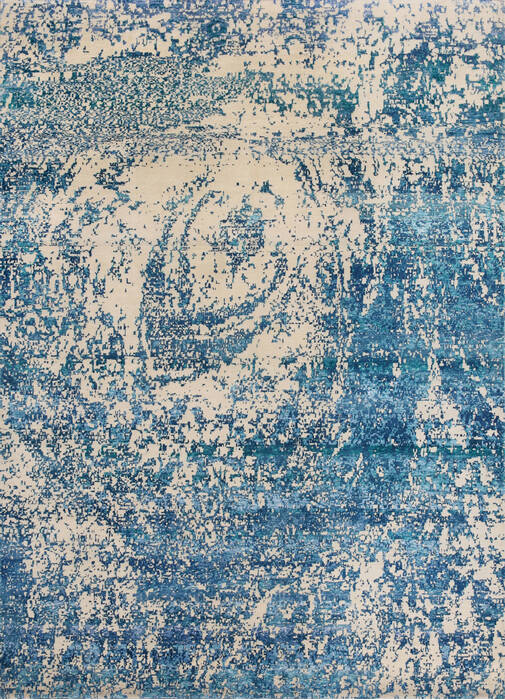 Modern Blue Hand Knotted 80 X 100 Area Rug 902-147339 Image 0
