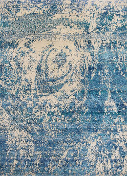 Modern Blue Hand Knotted 8'0" X 10'0"  Area Rug 902-147339