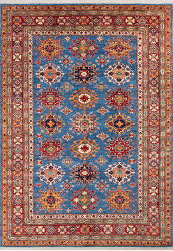 Kazak Blue Hand Knotted 6'4" X 8'10"  Area Rug 700-147342